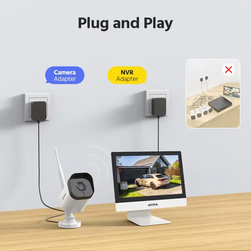 5MP WiFi kamerový systém s 12" LCD monitorem, 4 kamery, Ese