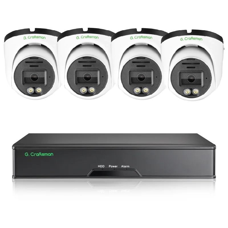 8MP IP PoE kamerový set, 4 turret kamery, Vid
