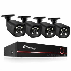 8MP IP PoE kamerový set, 4 pevné kovové kamery, XM
