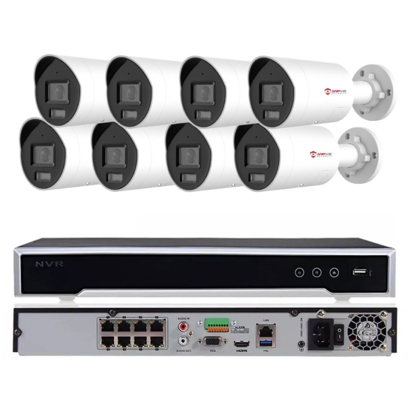 8MP profesionální PoE kamerový set, 8x ColorVu kamera, H Profi