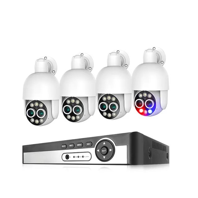 8MP IP PoE kamerový set, 4 otočné DUAL kamery, XM