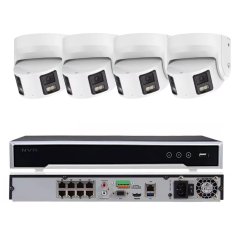 8MP profesionální PoE kamerový set, 4x panoramatická 180° kamera, H Profi