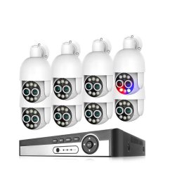 8MP IP PoE kamerový set, 8 otočných DUAL kamer, XM