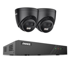5MP IP PoE kamerový set, 2 turret černé kamery, H