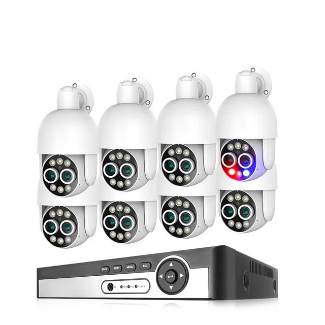 8MP IP PoE kamerový set, 8 otočných DUAL kamer, XM