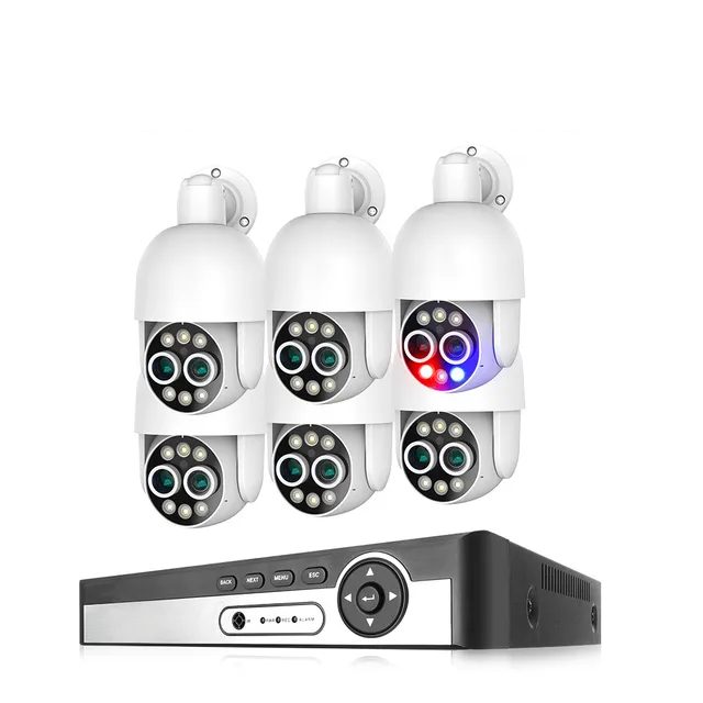8MP IP PoE kamerový set, 6 otočných DUAL kamer, XM
