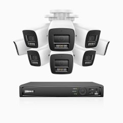 8MP IP PoE kamerový set, 8 pevných kamer, H
