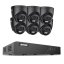 5MP IP PoE kamerový set, 6 turret černých kamer, H