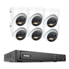 12MP IP PoE kamerový set, 6 turret kamer, H