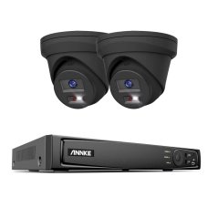 8MP IP PoE kamerový set, 2 turret černé kamery, Hik