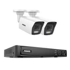8MP IP PoE kamerový set, 2 pevné kamery, H