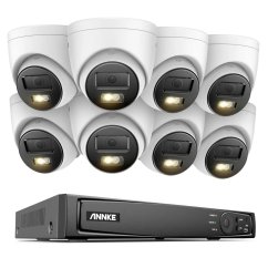 8MP IP PoE kamerový set, 8 turret kamer, H