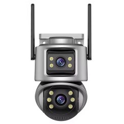 6MP duální otočná WiFi kamera, černošedá, iCs