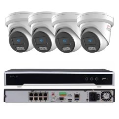 8MP profesionální PoE kamerový set, 4x ColorVu kamera, H Profi