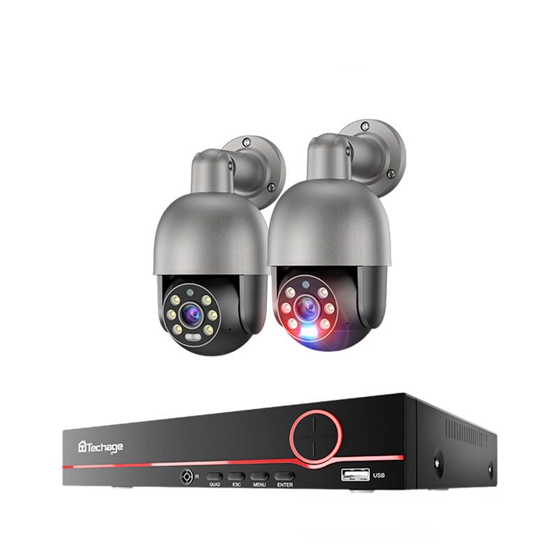 8MP IP PoE kamerový set, 2 otočné černošedé kamery, XM