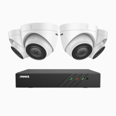 5MP IP PoE kamerový set, 4 turret IR kamery, H