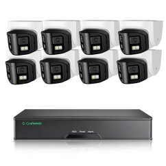 8MP IP PoE kamerový set, 8 panoramatických 180° kamer, Vid