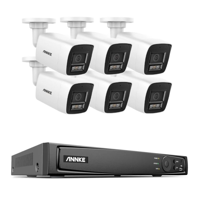 12MP IP PoE kamerový set, 6 pevných kamer, H