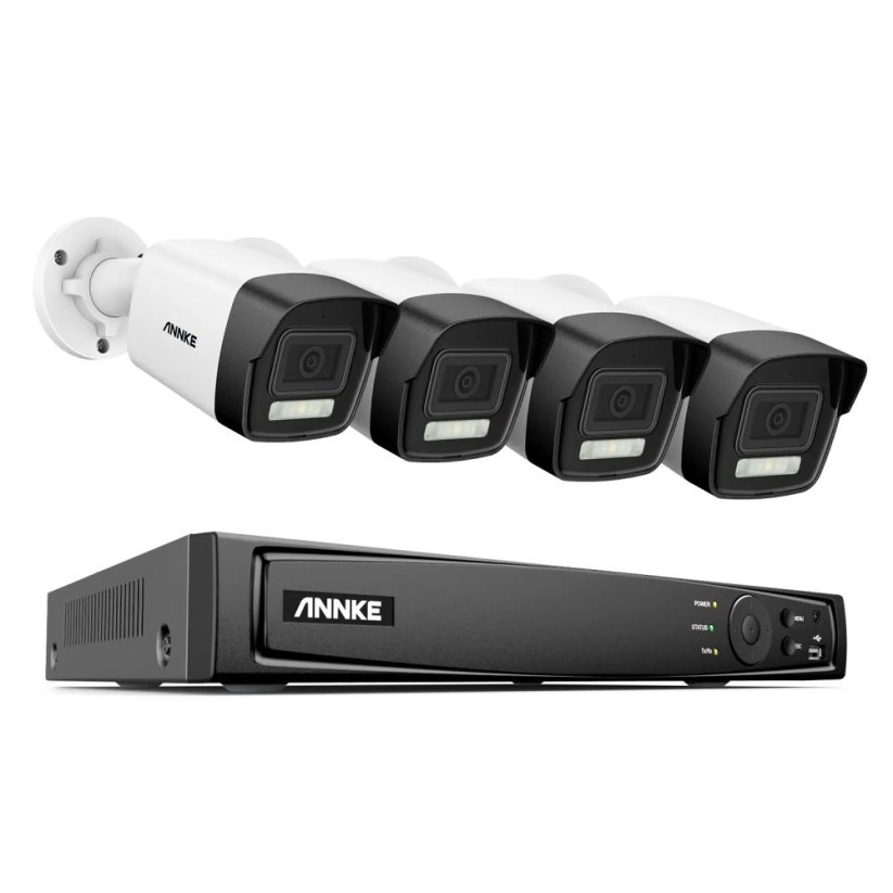 8MP IP PoE kamerový set, 4 pevné kamery, H