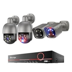 8MP IP PoE kamerový systém, černošedé kamery, XM