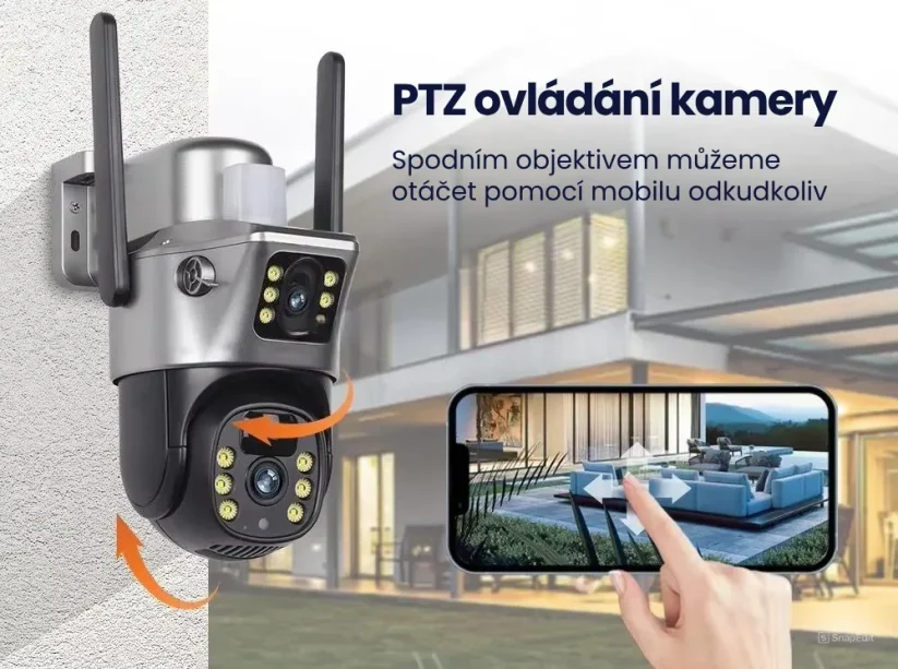 6MP 4G SIM duální otočná kamera na baterie se solárním panelem, Ese