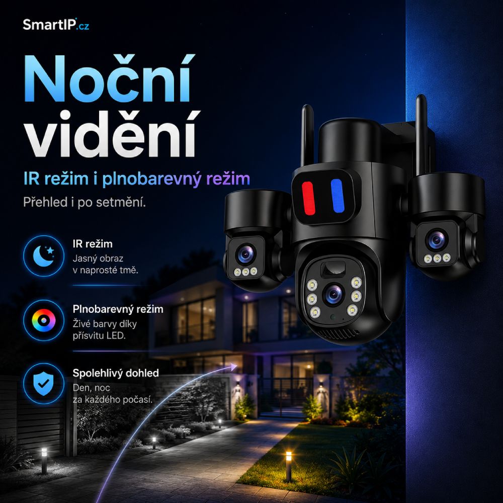 Noční vidění infra režim a full color režim