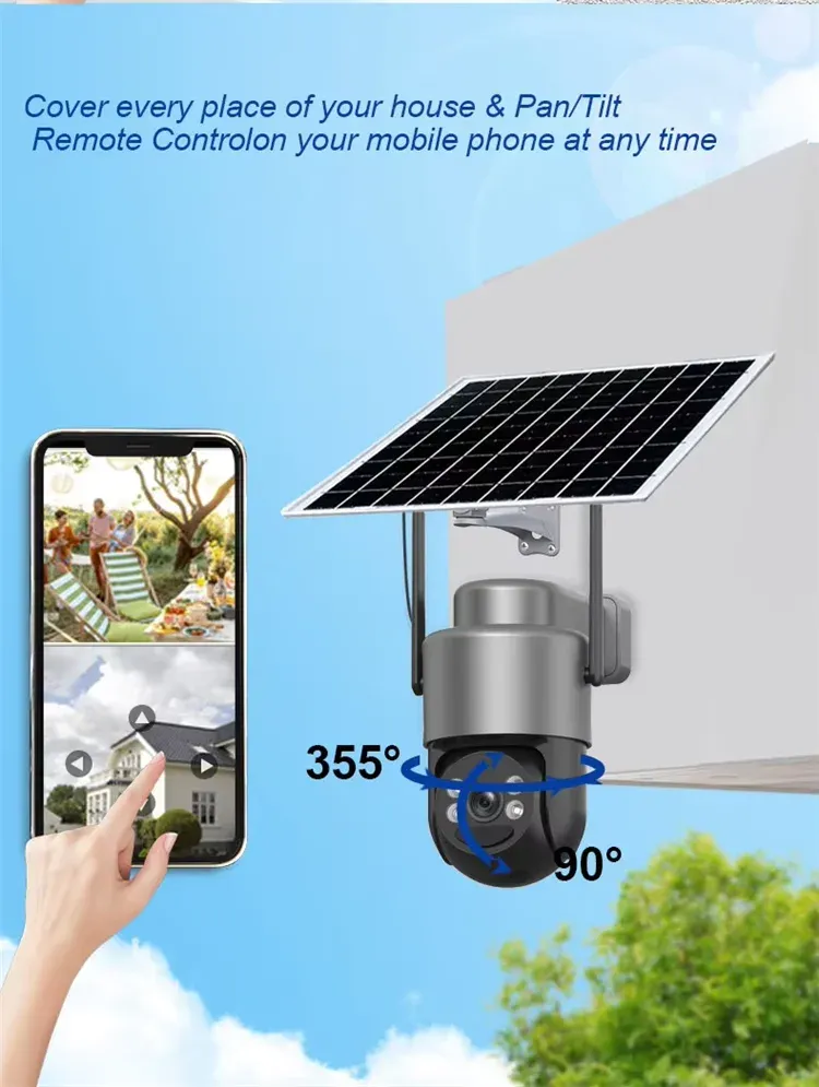 4MP 4G solar - PTZ ovládání kamery na baterky