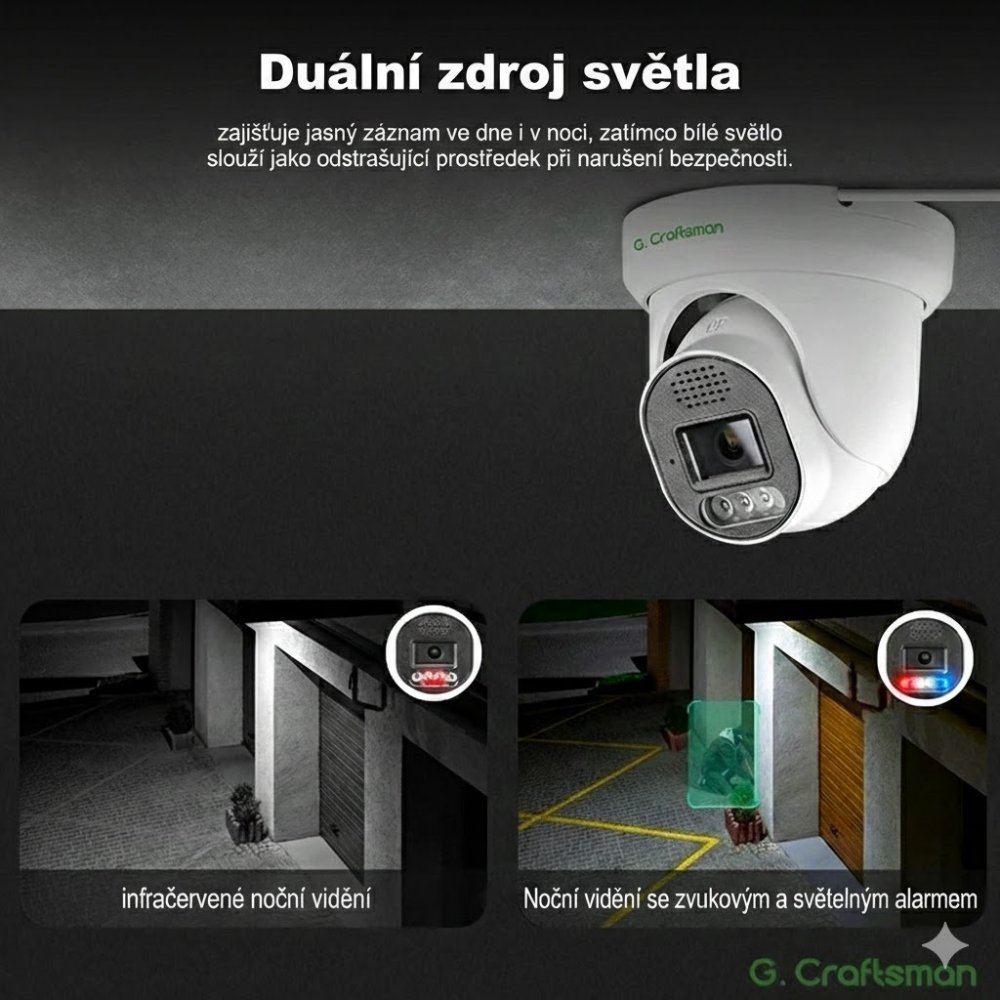 5MP IP PoE kamera s detekcí osob, IR noční vidění