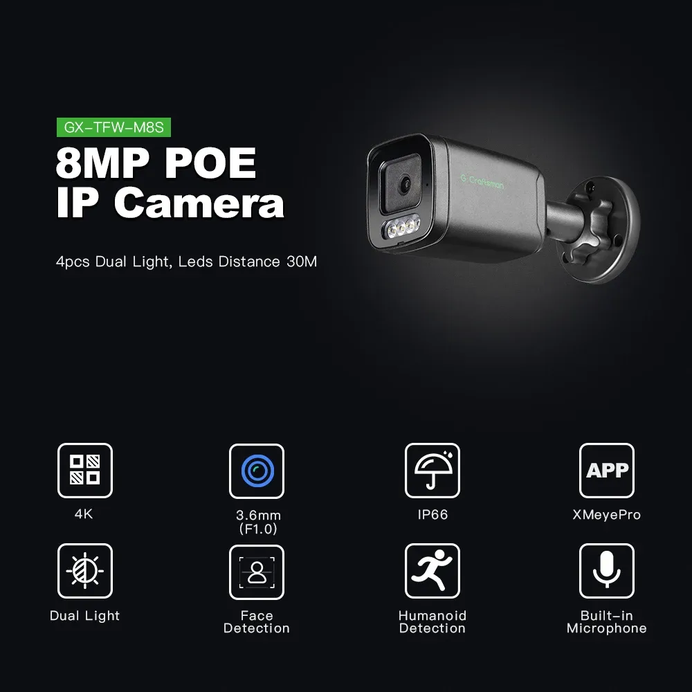 Vid 5MP IP PoE turret kamera, 30 snímků za vteřinu