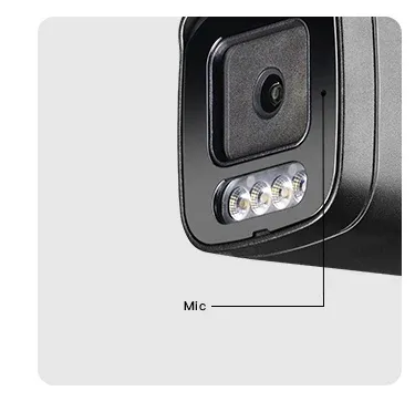 Vid IP PoE kamera, připojení + mikrofon