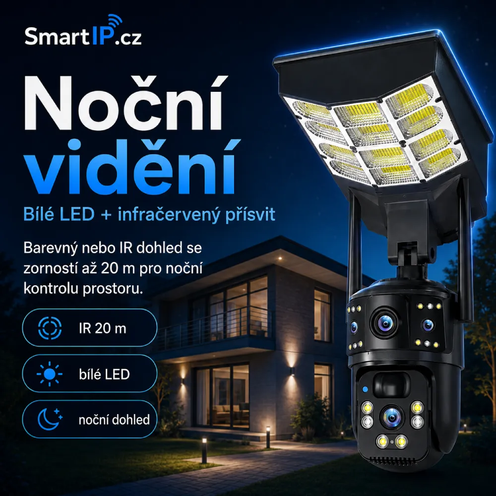 Noční vidění bílé LED a infračervený přísvit