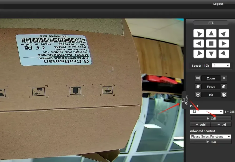 Povolení Auto tracking u kamer Videolink