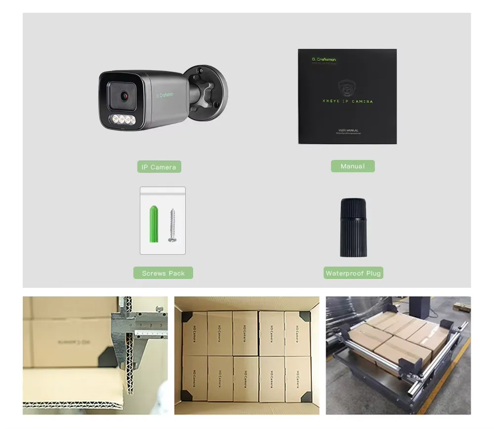 Vid IP PoE kamera, obsah balení