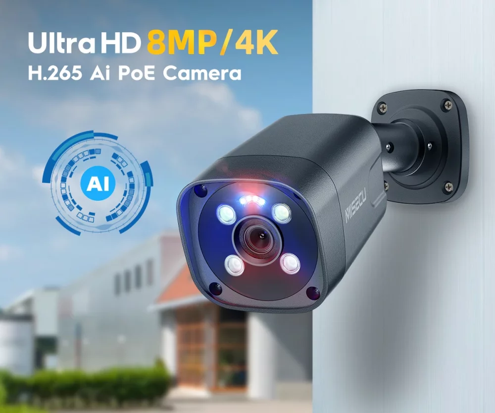 8MP IP PoE kamera - Profesionální 8MP 4K kamera