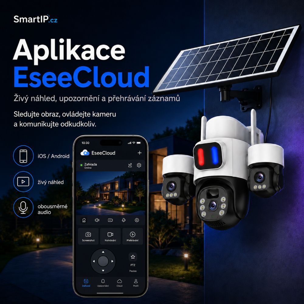 Mobilní aplikace pro 4G solární tříobjektivovou kameru