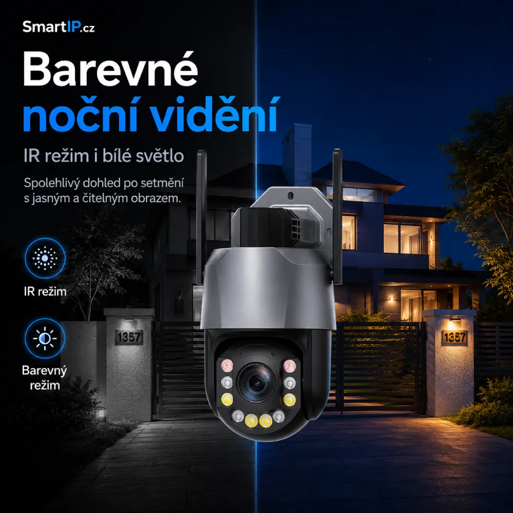 Barevné noční vidění u venkovní WiFi kamery