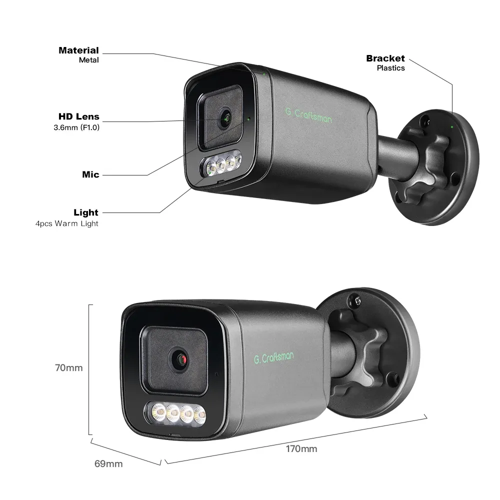 Vik IP PoE kamera - rozměry