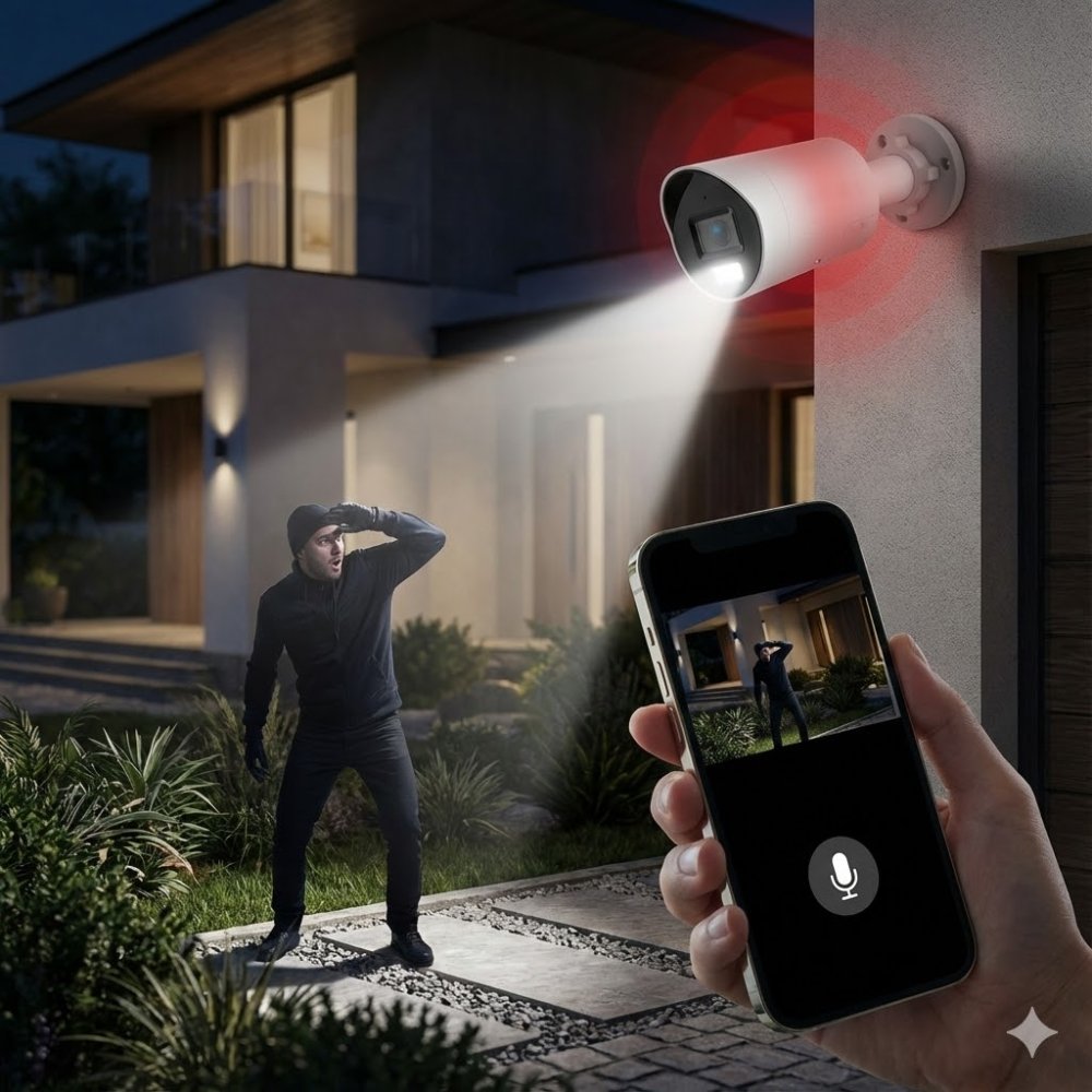 Bullet kamera s aktivním odstrašením