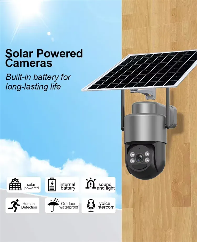 4G LTE otočná venkovní kamera se solárním panelem
