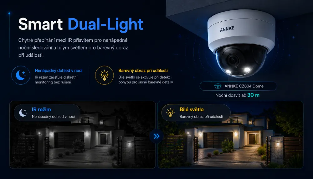 ANNKE CZ804 Dome Smart Dual-Light noční vidění