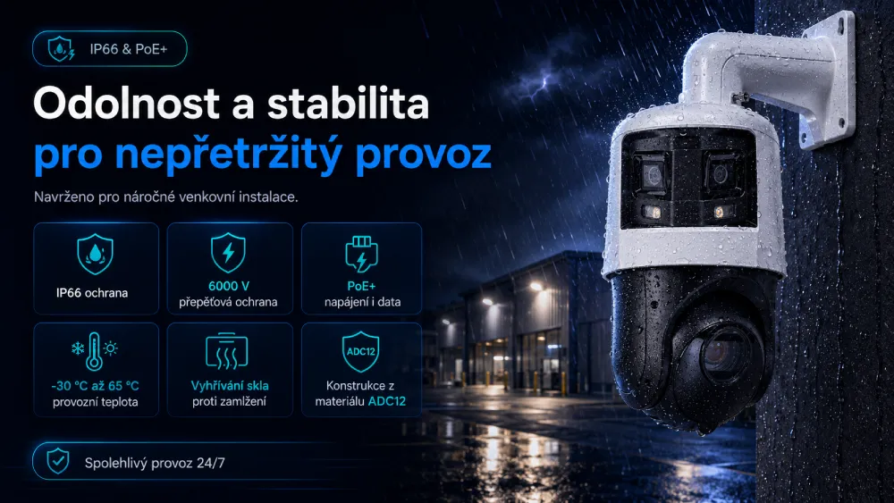 PTZIP4C425XIR-P odolnost IP66 PoE+
