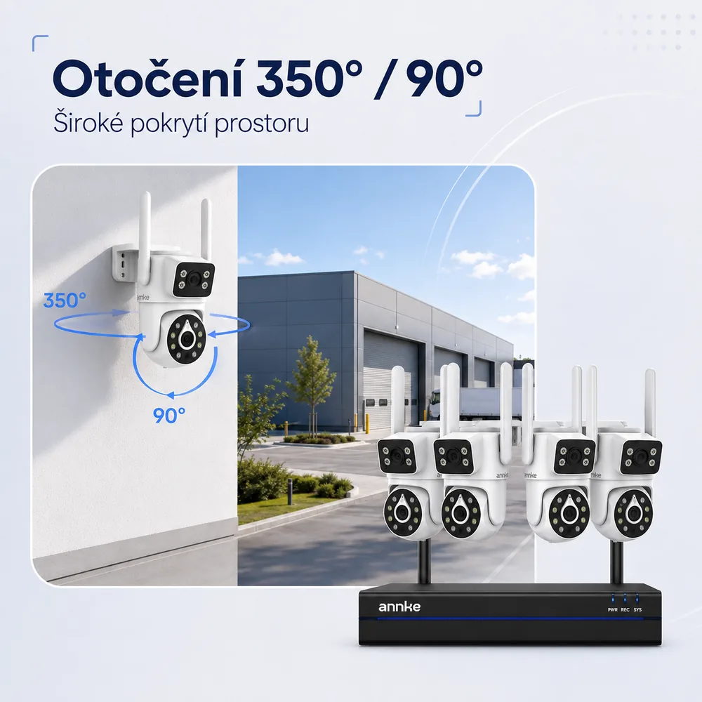 ANNKE WCDS400 otáčení 350 stupňů a 90 stupňů