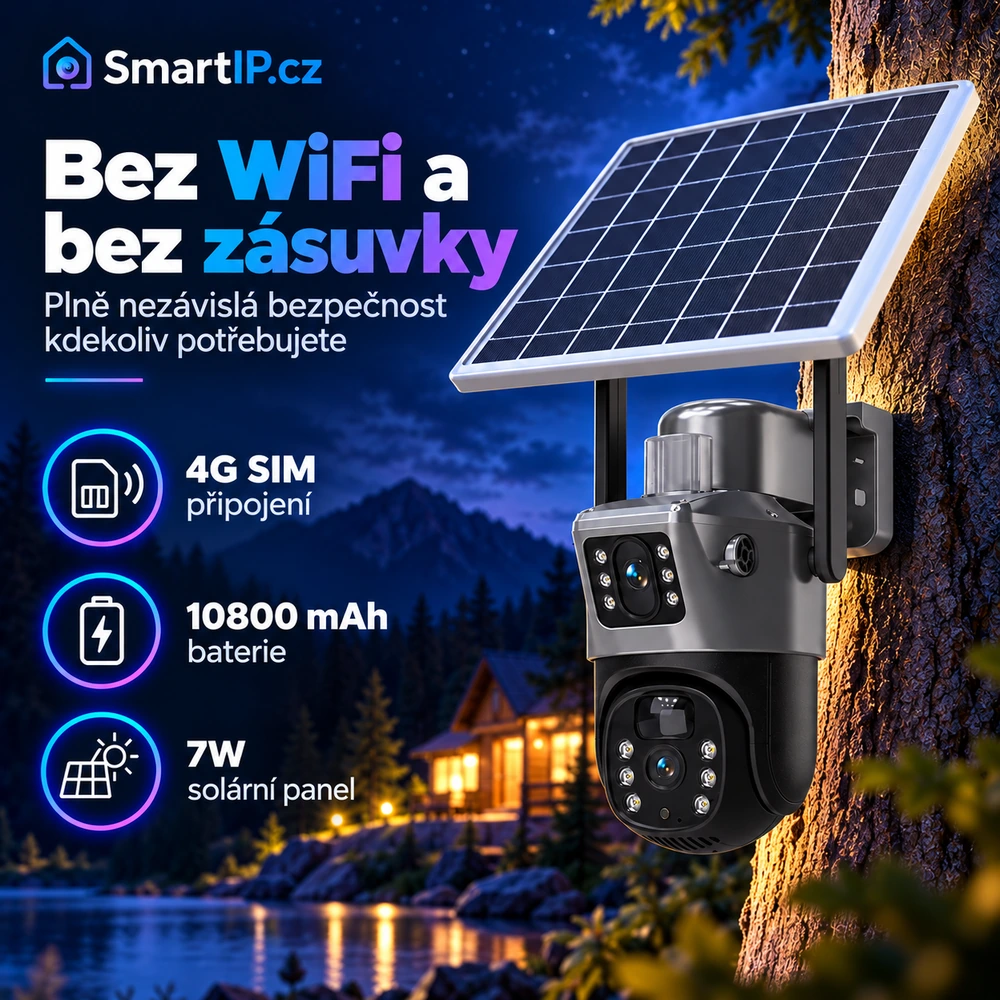 4G LTE připojení kamery bez WiFi