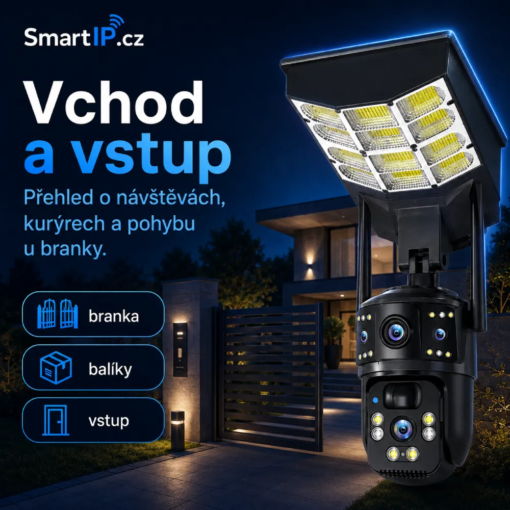 4G solární kamera pro vchod a vstup